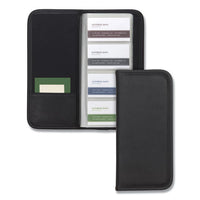 Professional Vinyl Business Card File, 160 Card Cap, 2 X 3 1-2 Cards, Black