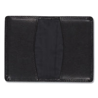 Regal Leather Business Card Wallet, 25 Card Capacity, 2 X 3 1-2 Cards, Black