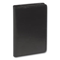 Regal Leather Business Card Wallet, 25 Card Capacity, 2 X 3 1-2 Cards, Black