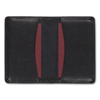 Regal Leather Business Card Wallet, 25 Card Capacity, 2 X 3 1-2 Cards, Black