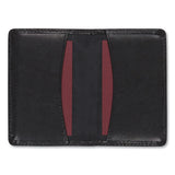 Regal Leather Business Card Wallet, 25 Card Capacity, 2 X 3 1-2 Cards, Black