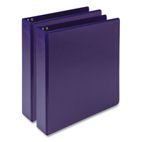 Earth's Choice Plant-based Economy Round Ring View Binders, 3 Rings, 1.5" Capacity, 11 X 8.5, Purple, 2/pack