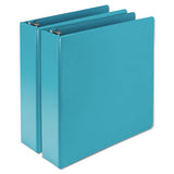 Earth’s Choice Biobased Durable Fashion View Binder, 3 Rings, 2" Capacity, 11 X 8.5, Turquoise, 2-pack