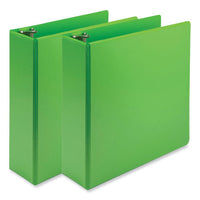 Earth's Choice Plant-based Economy Round Ring View Binders, 3 Rings, 3" Capacity, 11 X 8.5, Lime, 2/pack