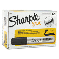King Size Permanent Marker, Broad Chisel Tip, Black, Dozen