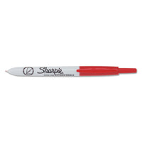 Retractable Permanent Marker, Extra-fine Needle Tip, Red