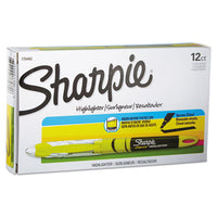 Liquid Pen Style Highlighters, Chisel Tip, Fluorescent Yellow, Dozen