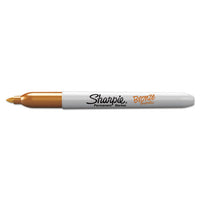 Metallic Fine Point Permanent Markers, Bullet Tip, Gold-silver-bronze, 6-pack