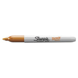 Metallic Fine Point Permanent Markers, Bullet Tip, Gold-silver-bronze, 6-pack