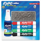 Low-odor Dry Erase Marker Starter Set, Extra-fine Needle Tip, Assorted Colors, 5-set
