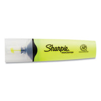 Clearview Tank-style Highlighter, Yellow Ink, Chisel Tip, Yellow-black-clear Barrel, 3-pack