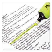 Clearview Tank-style Highlighter, Yellow Ink, Chisel Tip, Yellow-black-clear Barrel, 3-pack