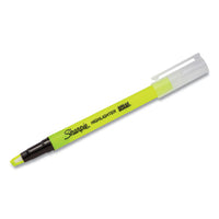 Clearview Pen-style Highlighter, Fluorescent Yellow Ink, Chisel Tip, Yellow-black-clear Barrel, 3-pack