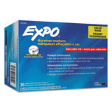 Low-odor Dry Erase Marker Office Pack, Extra-fine Needle Tip, Black, 36-pack