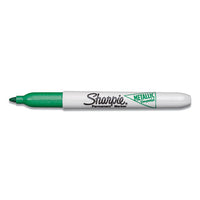 Metallic Fine Point Permanent Markers, Bullet Tip, Green, Dozen