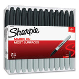 Fine Tip Permanent Marker, Fine Bullet Tip, Black, 24-pack