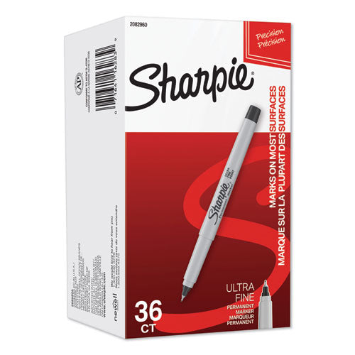 Extra Fine Tip Permanent Marker, Black, 36-pack