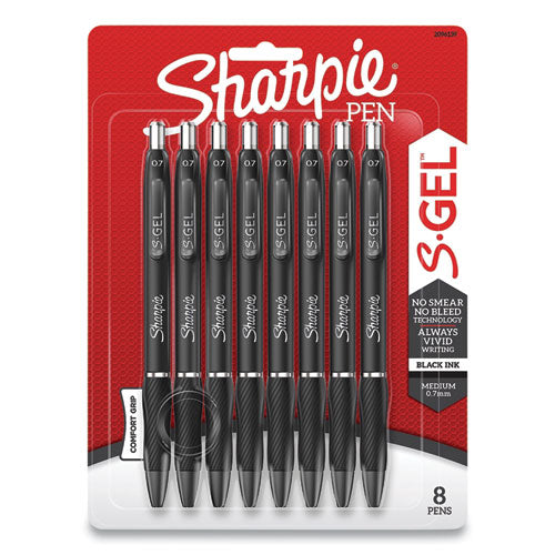 Pen,gel,retr,md,8pk,bk