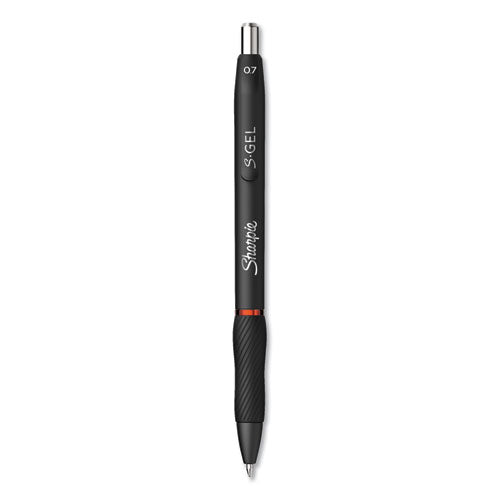 S-gel Retractable Gel Pen, Medium 0.7 Mm, Red Ink, Black Barrel, Dozen