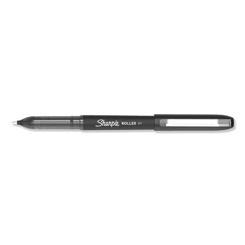 Roller Ball Stick Pen, Medium 0.7 Mm, Black Ink-barrel, Dozen
