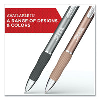 S-gel Premium Metal Barrel Gel Pen, Retractable, Medium 0.7 Mm, Black Ink, Champagne Barrel, 2-pack