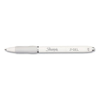 S-gel Fashion Barrel Gel Pen, Retractable, Medium 0.7 Mm, Black Ink, Pearl White Barrel, 4-pack