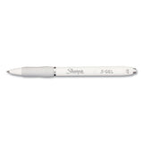 S-gel Fashion Barrel Gel Pen, Retractable, Medium 0.7 Mm, Black Ink, Pearl White Barrel, 4-pack