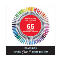 Fine Tip Permanent Marker, Fine Bullet Tip, Assorted Colors, 65-set, 2-pack