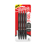 S-gel High-performance Gel Pen, Retractable, Extra-fine 0.38 Mm, Black Ink, Black Barrel, 4-pack