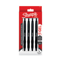 S-gel Premium Metal Barrel Gel Pen, Retractable, Medium 0.7 Mm, Black Ink, Black Barrel, 4-pack