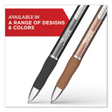 S-gel Premium Metal Barrel Gel Pen, Retractable, Medium 0.7 Mm, Black Ink, Black Barrel, 4-pack