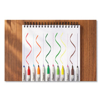 Brush Tip Permanent Marker, Twin Tip, Brush/ultra-fine Tip, Assorted Colors, 12/pack
