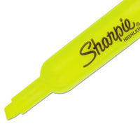 Tank Style Highlighters, Chisel Tip, Fluorescent Yellow, 4-set