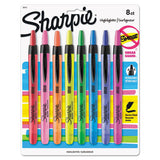 Retractable Highlighters, Chisel Tip, Assorted Colors, 8-set