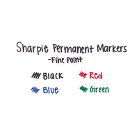 Fine Tip Permanent Marker, Assorted Colors, 4-set