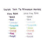 Twin-tip Permanent Marker, Fine-extra-fine Bullet Tip, Red, Dozen