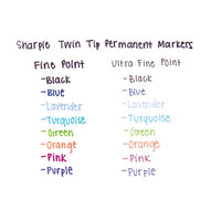 Twin-tip Permanent Marker, Fine-extra-fine Bullet Tip, Blue, Dozen