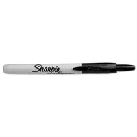 Retractable Permanent Marker, Fine Bullet Tip, Black