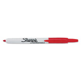 Retractable Permanent Marker, Fine Bullet Tip, Red