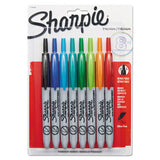 Retractable Permanent Marker, Fine Bullet Tip, Blue