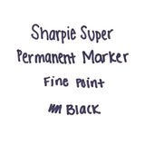 Super Permanent Marker, Fine Bullet Tip, Black, 6-pack