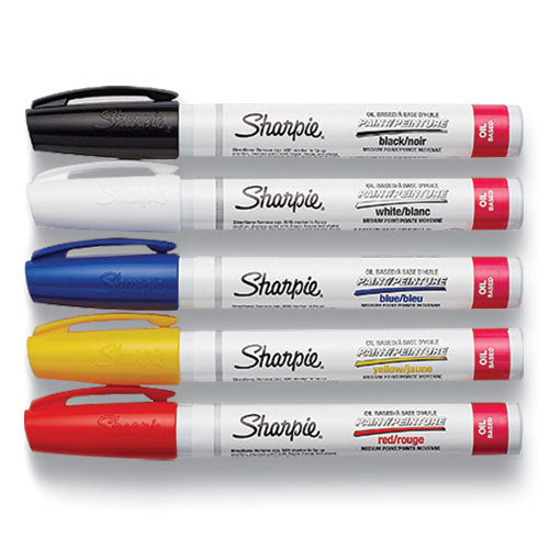 Permanent Paint Marker, Medium Bullet Tip, Assorted Colors, 5-pack
