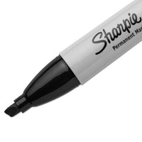 Chisel Tip Permanent Marker, Medium, Black, 4-pack