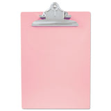 Recycled Plastic Clipboard With Ruler Edge, 1" Clip Cap, 8 1-2 X 12 Sheets, Pink