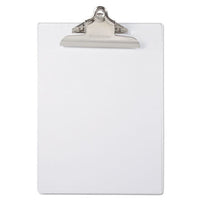 Recycled Plastic Clipboard With Ruler Edge, 1" Clip Cap, 8 1-2 X 12 Sheet, Clear