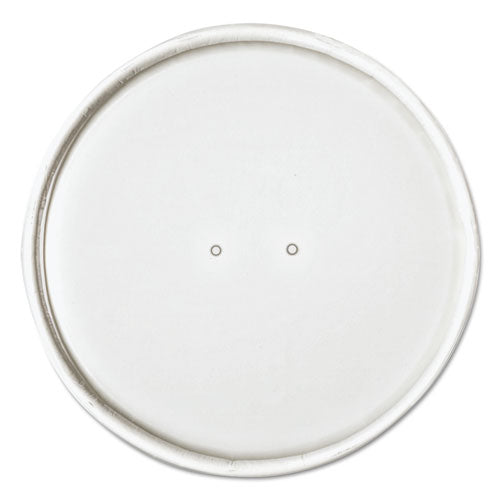 Paper Lids For 16oz Food Containers, White, Vented, 3.9"dia, 25-bag, 20 Bg-ctn