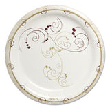 Symphony Heavyweight Paper Dinnerware, 9", Round, White-beige-red,125-pk, 4pk-ct