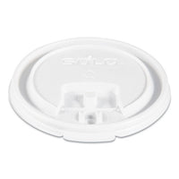 Lift Back And Lock Tab Cup Lids, For 10oz Cups, White, 100-sleeve, 20 Sleeves-ct