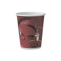 Solo Bistro Design Hot Drink Cups, Paper, 10oz, Maroon, 300-carton