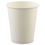 Uncoated Paper Cups, Hot Drink, 8oz, White, 1000-carton